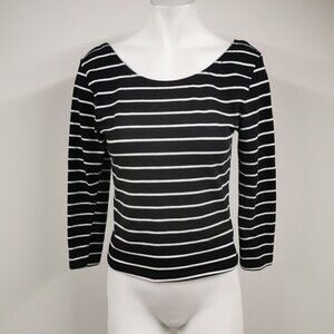 H&m Divided Striped  Semi Off Shoulder Top